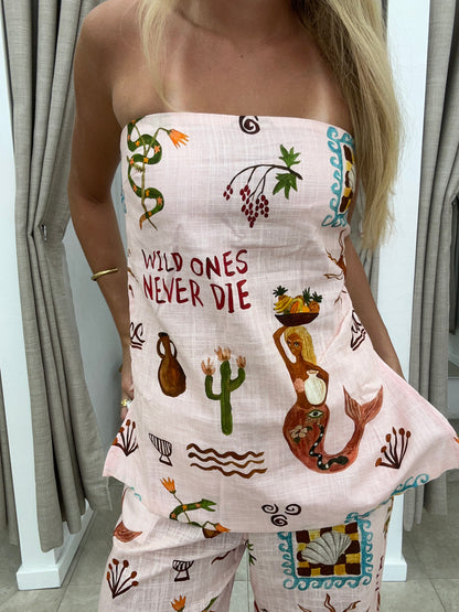 Wild Ones Strapless Pant Set - Top Cotton By Frankie