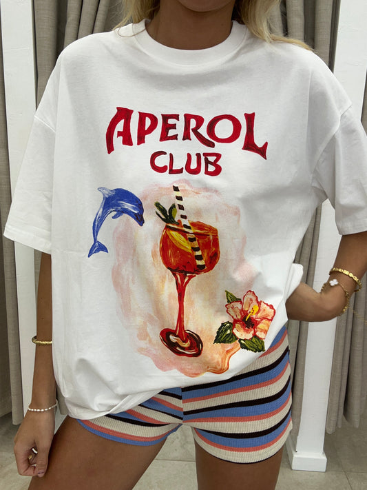 White Aperol Club Tee - By Frankie Cotton