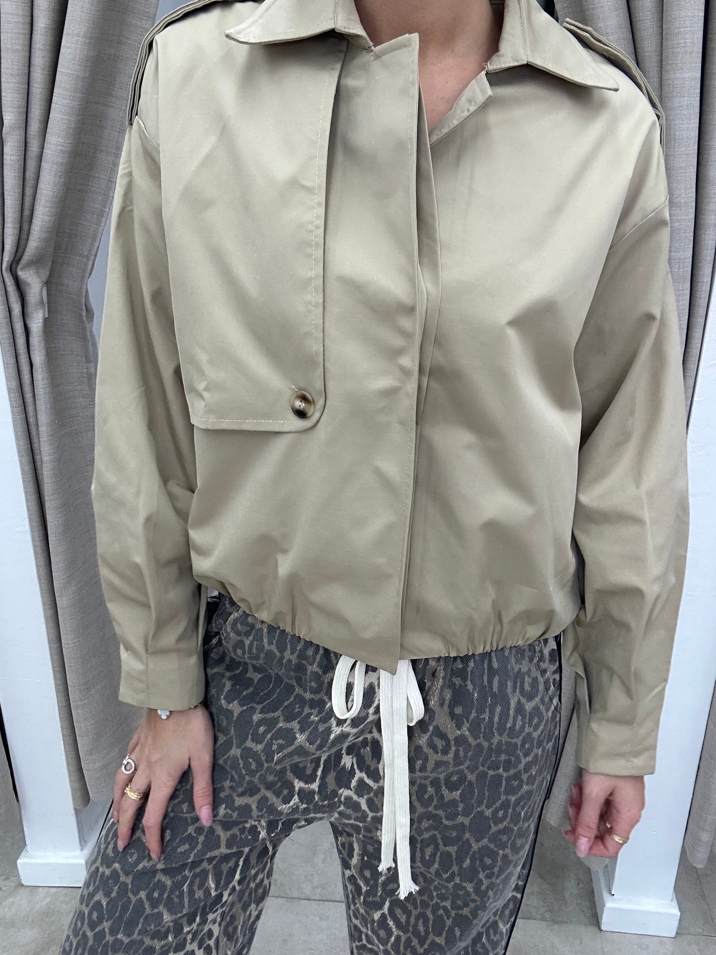 Trench Bomber Jacket Beige - By Frankie