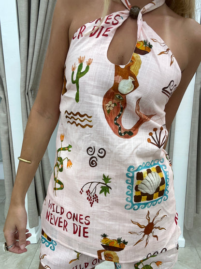 Wild Ones Halter Neck Short Set - Halter top By Frankie