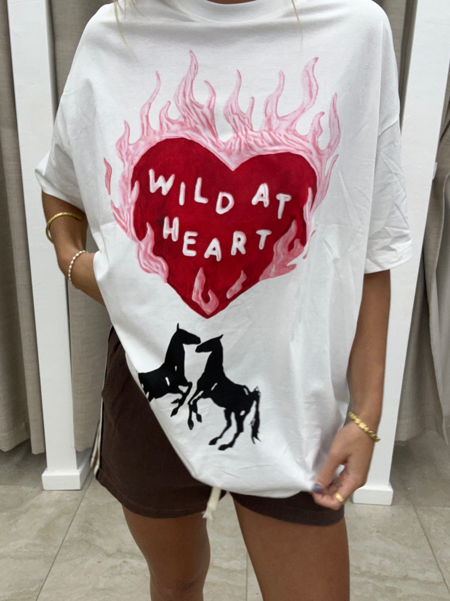 White Wild At Heart Tee - By Frankie Cotton
