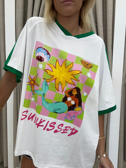 White/Green Sunkissed Mermaid Tee - By Frankie Cotton