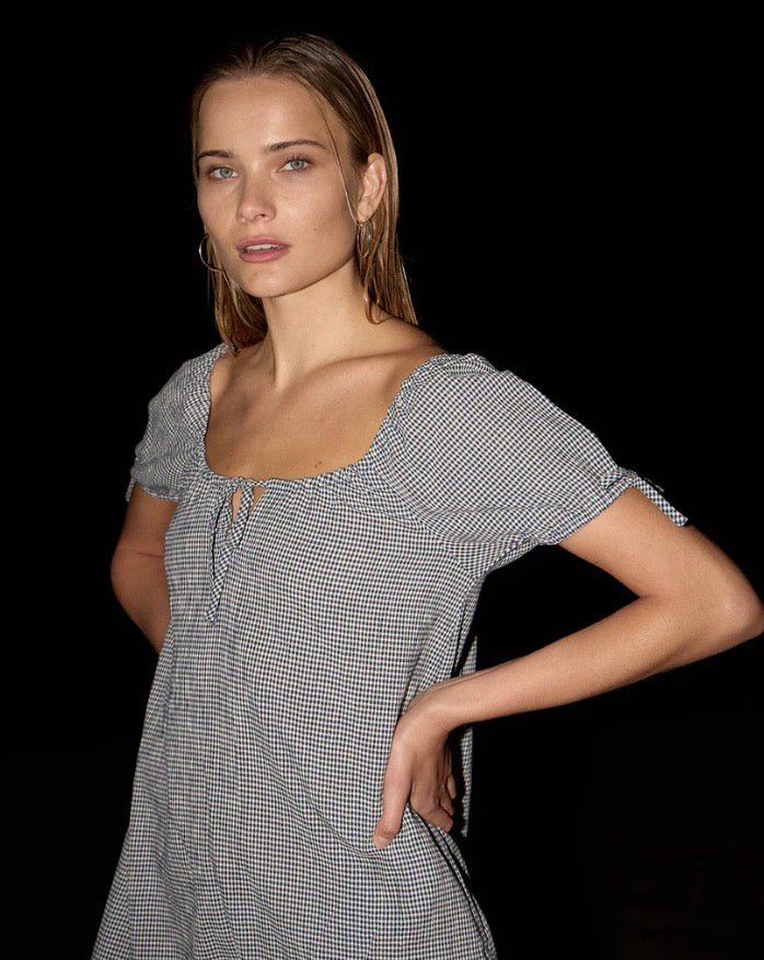 Lenni - Mini Dress - Indy Navy Check