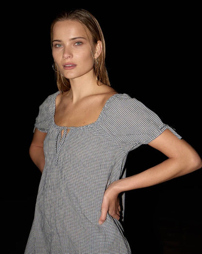 Lenni - Mini Dress - Indy Navy Check