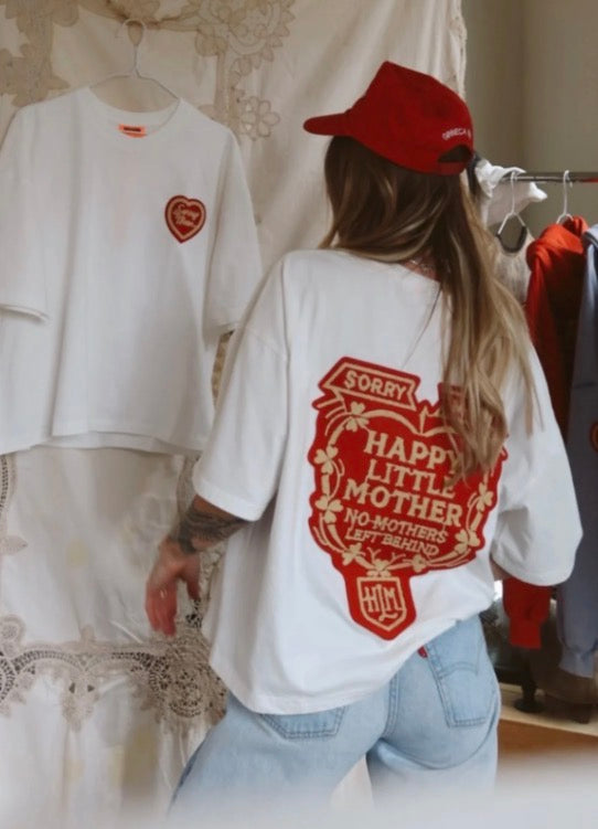 White Sorry Mom Tee - Happy Little Mother