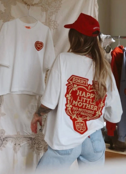 White Sorry Mom Tee - Happy Little Mother