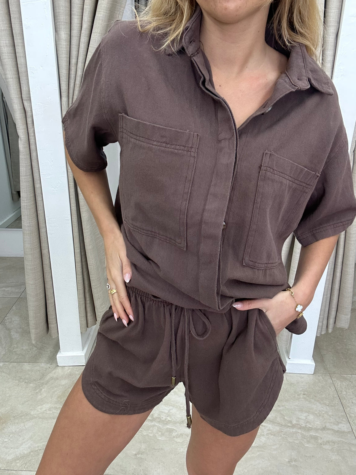 By Frankie Choc Denim Set - Shorts
