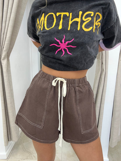 Choc Denim Shorts Cotton - By Frankie