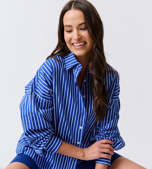 Tammy Shirt Cobalt Stripe - Cartel & Willow
