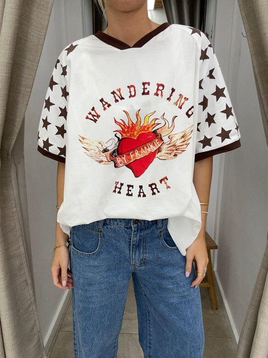 Brown Wandering Heart Tee - By Frankie
