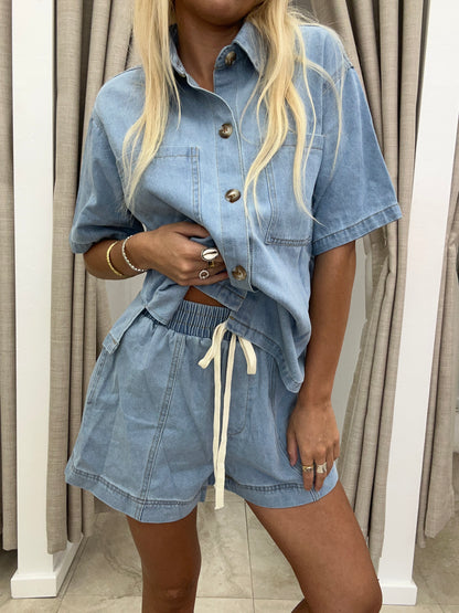 Light Denim Short Set By Frankie - Shorts
