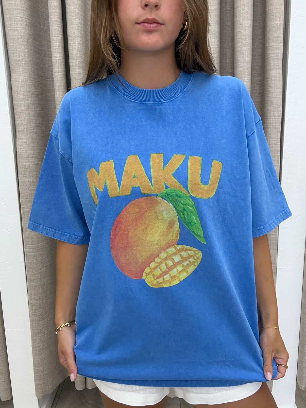 Mango Oversize Tee Blue Snow - Maku The Label