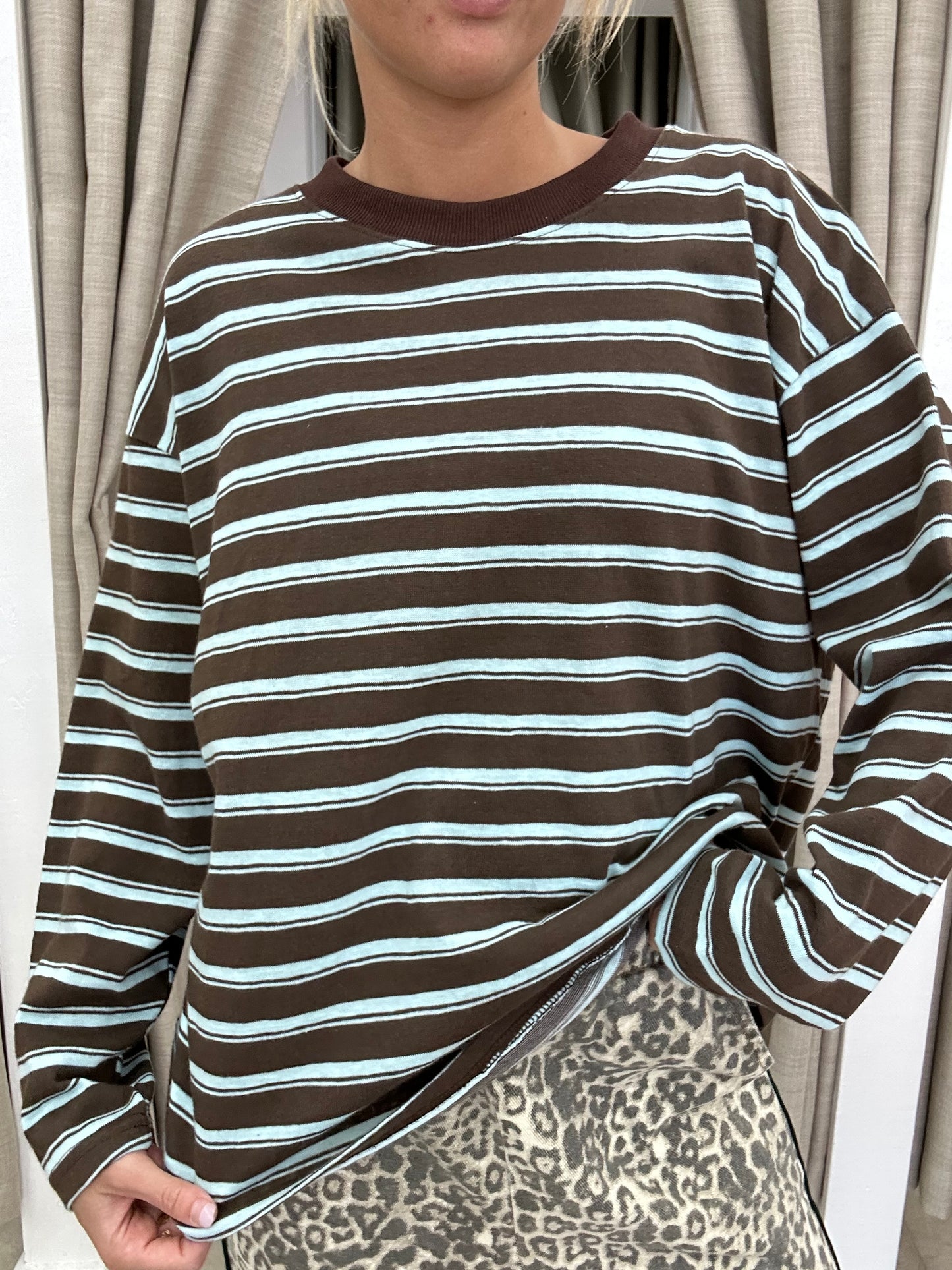 CHOC BLUE LONG SLEEVE SET TOP - By Frankie