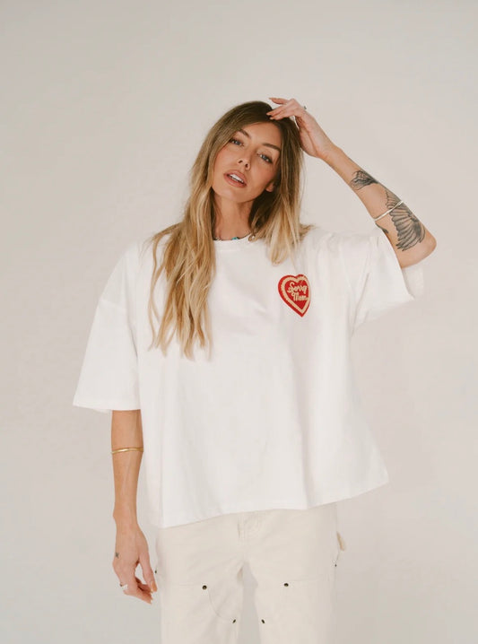 White Sorry Mom Tee - Happy Little Mother