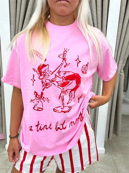 Pink Tini Bit Merry Set Cotton - Top By Frankie