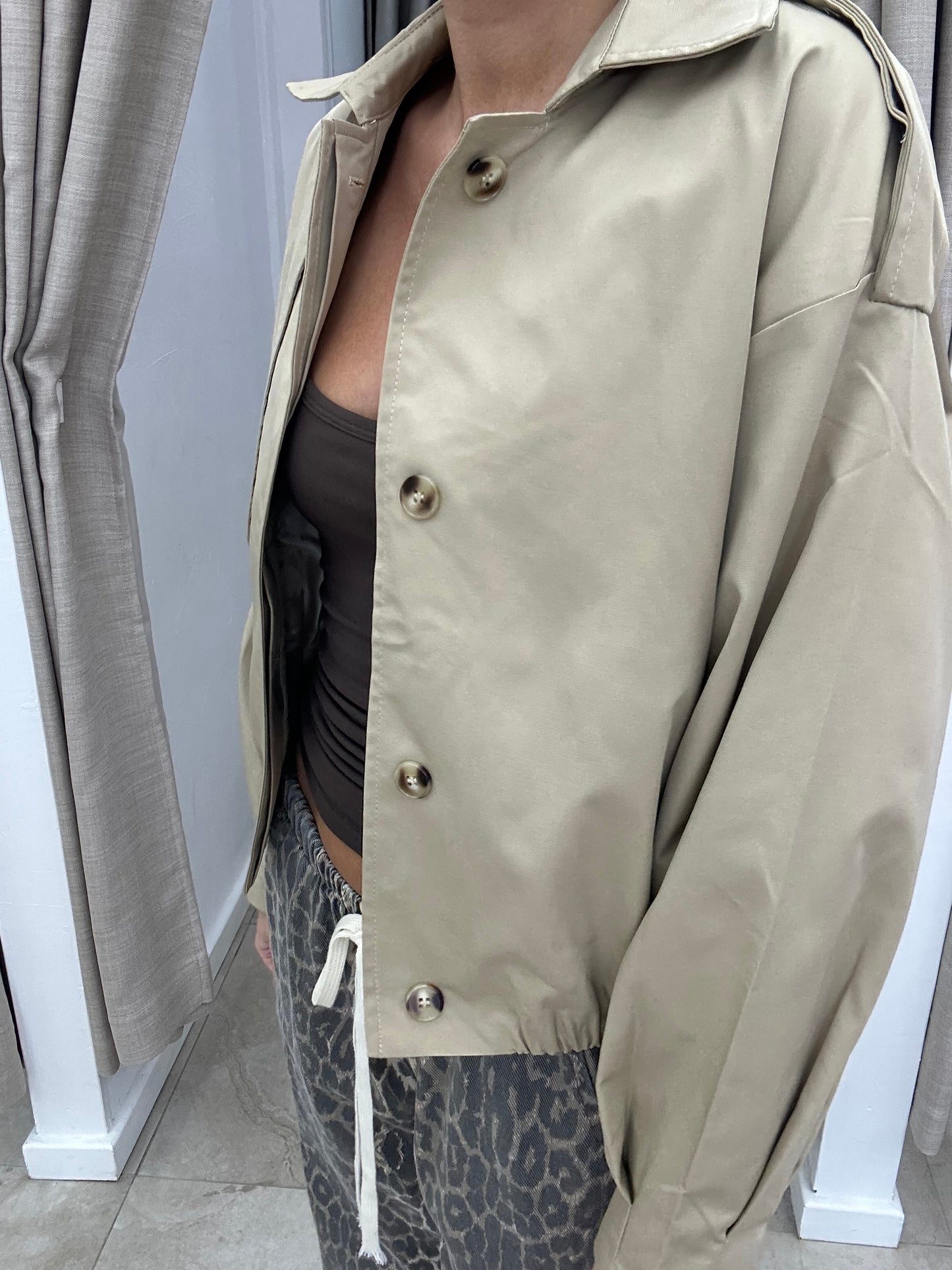 Trench Bomber Jacket Beige - By Frankie