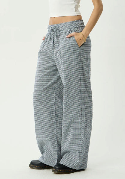 Harriet - Wide Leg Pant - Indy Navy Check