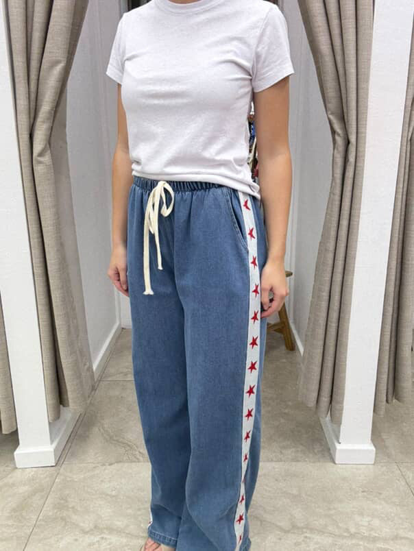 Denim Red Star Racing Pant - By Frankie