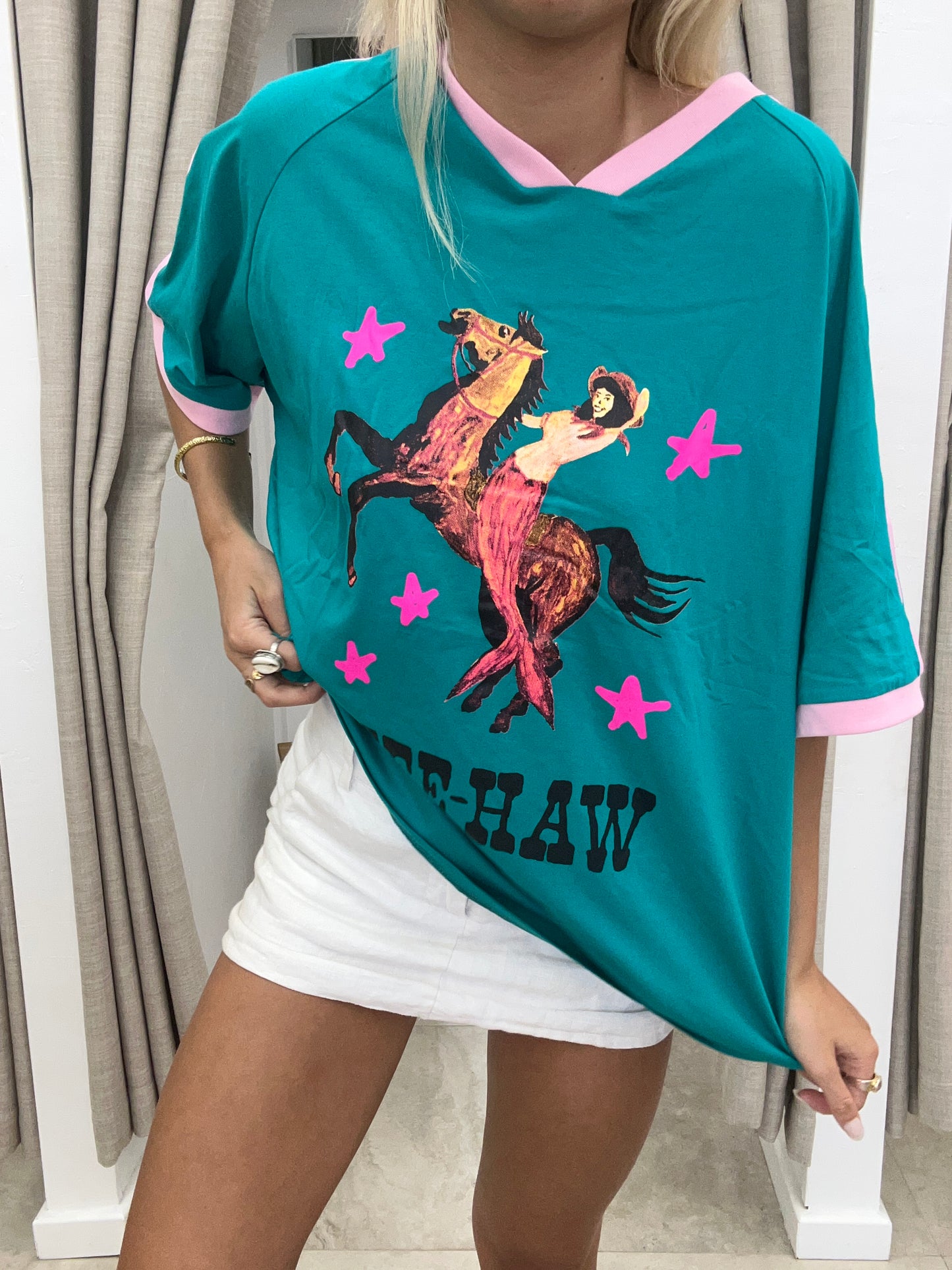 Yee-Haw Green/Pink T-Shirt - By Frankie