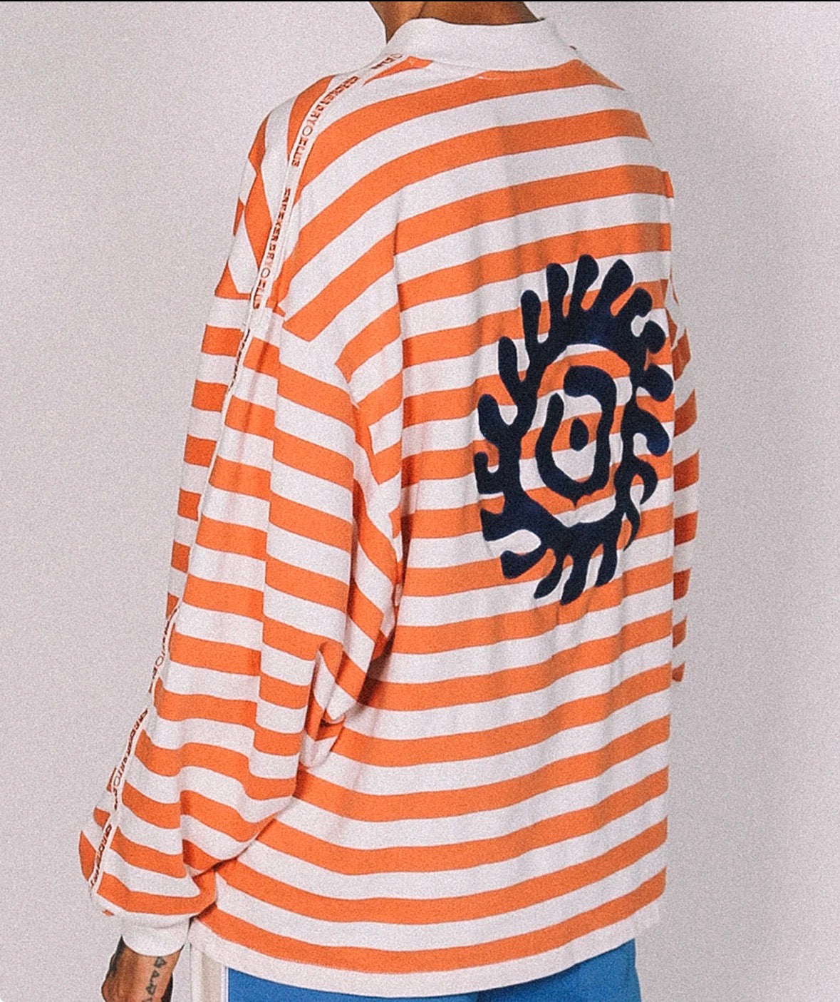 Nautical Long Sleeve Tangerine Stripe - Cracker Day Club