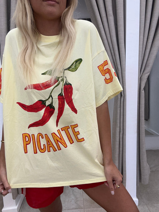 Yellow Picante Flames T-Shirt By Frankie