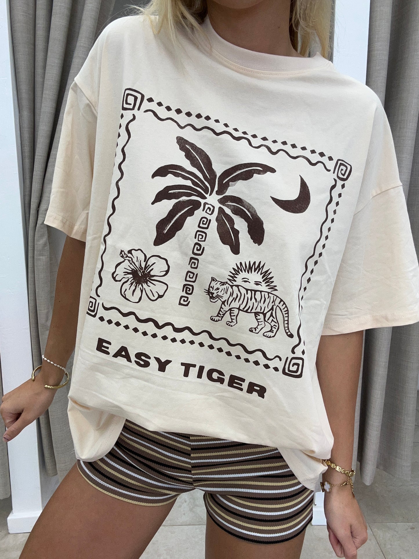 Beige Easy Tiger Set - Top By Frankie