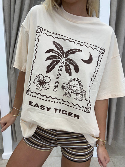 Beige Easy Tiger Set - Top By Frankie