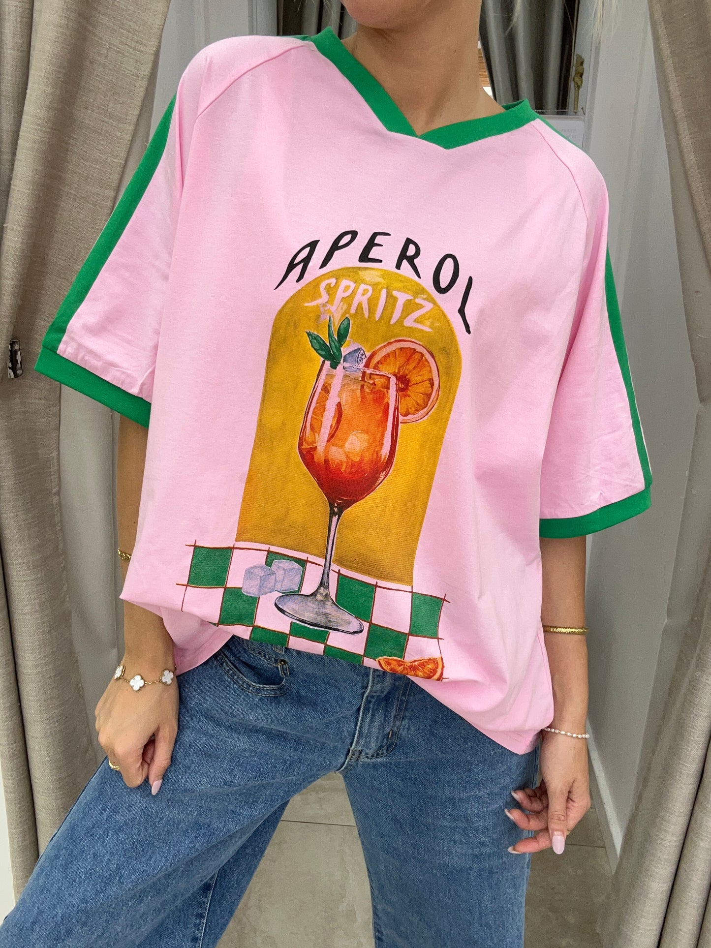 Pink/Green Aperol Spritz Tee - By Frankie