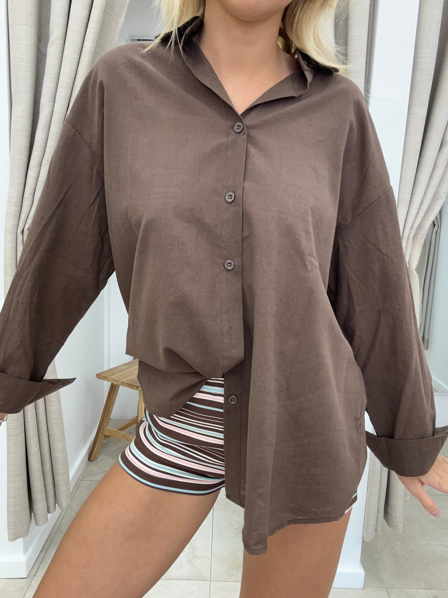 Chocolate Cotton Shirt - Matching Set By Frankie