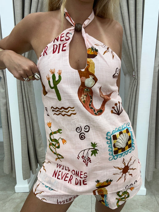 Wild Ones Halter Neck Short Set - Halter top By Frankie