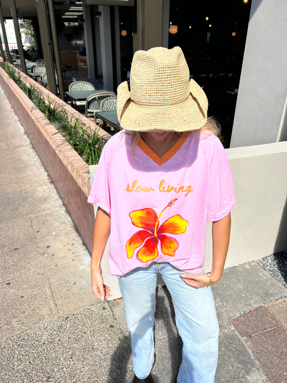 By Frankie Pink Hibiscus Tee