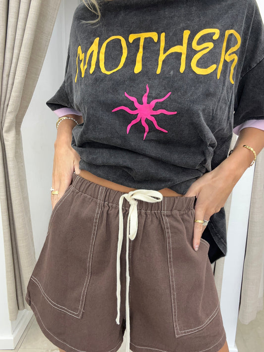 Choc Denim Shorts Cotton - By Frankie