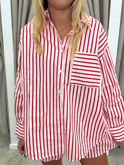 Red Stripe Candy Cane Set - Shirt By Frankie