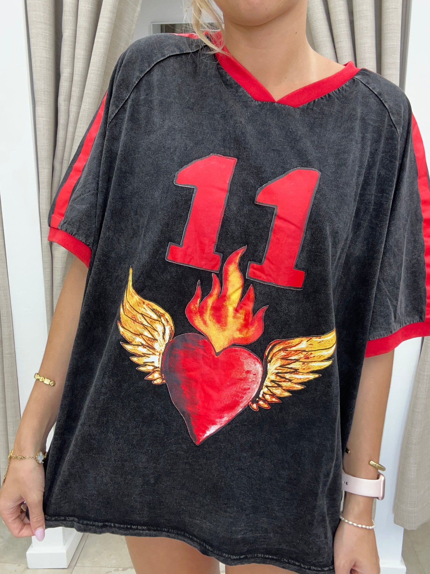 Black 11 Burning Heart Tee - By Frankie