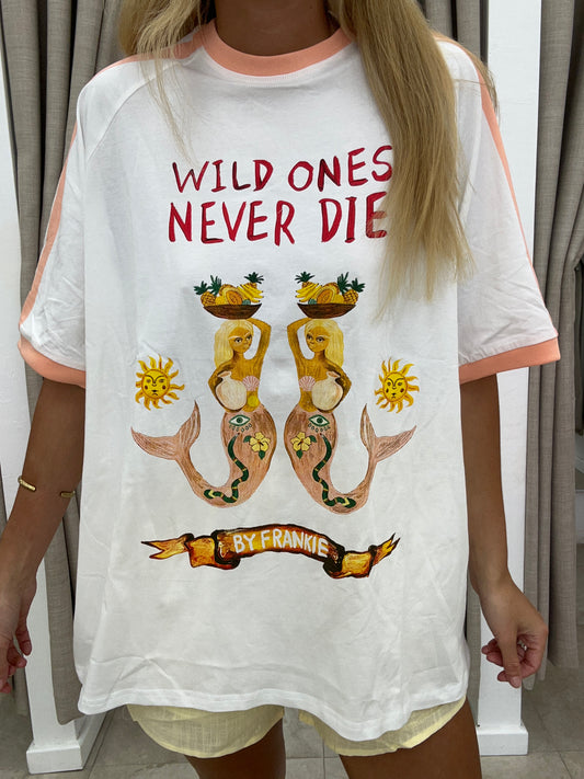 Wild Ones White T-Shirt Cotton - By Frankie
