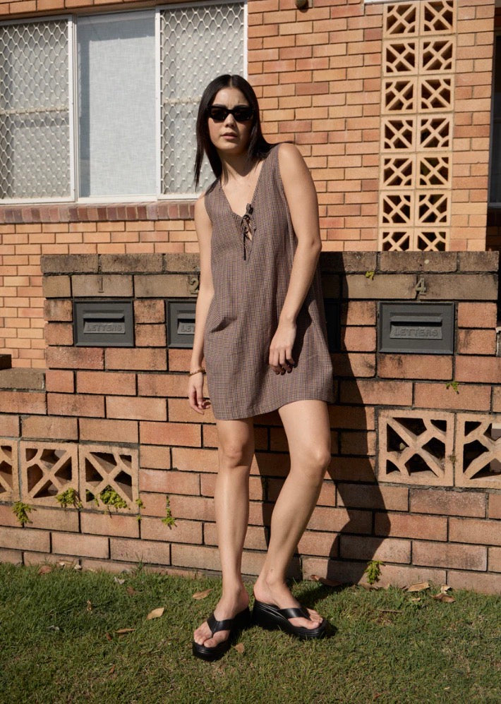 Hometown Michi - Mini Dress - Coffee
