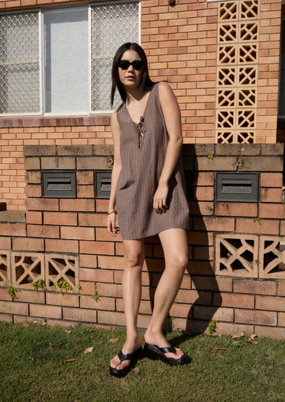 Hometown Michi - Mini Dress - Coffee