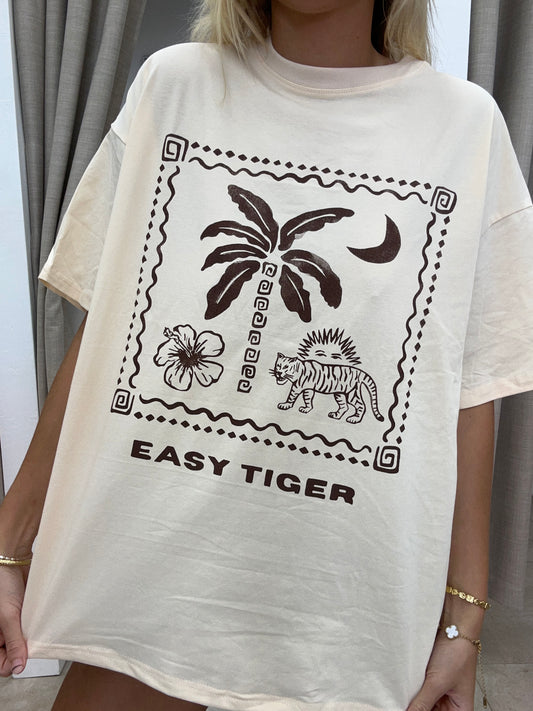 Beige Easy Tiger Set - Top By Frankie
