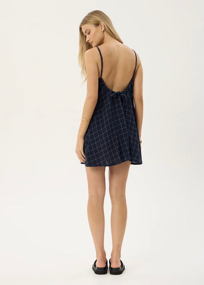 Sammy - Seersucker Mini Dress - Thea Midnight Check