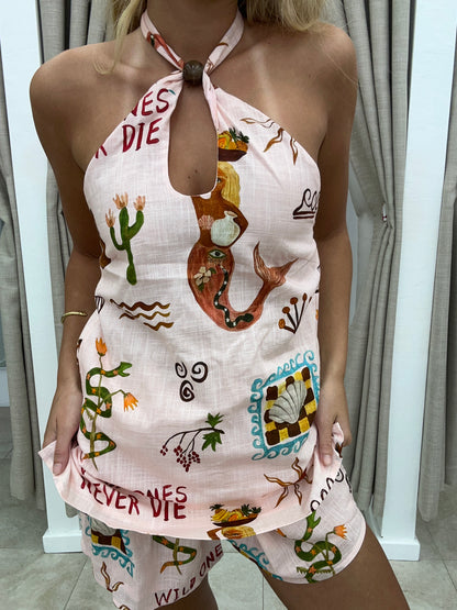 Wild Ones Halter Neck Short Set - Halter top By Frankie