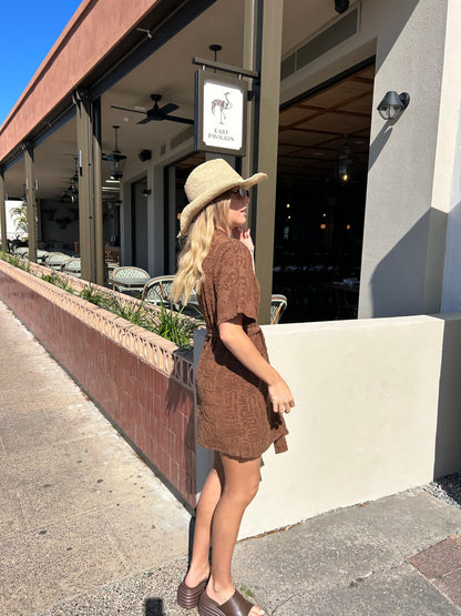By Frankie Choc Towelling Robe