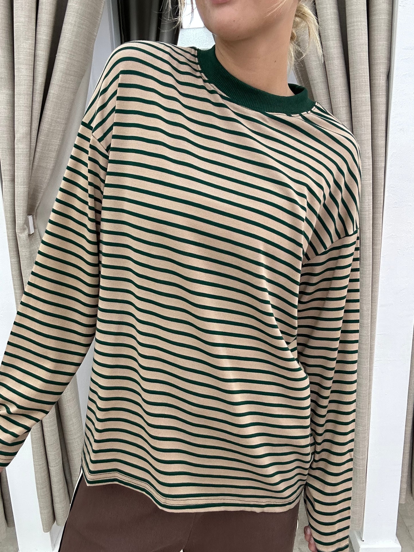 Green/Beige Stripe Set - Long Sleeve By Frankie