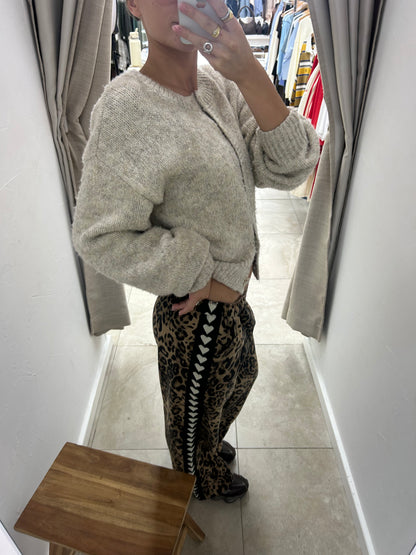 Dark Leopard/Green Heart Racer Pant - By Frankie