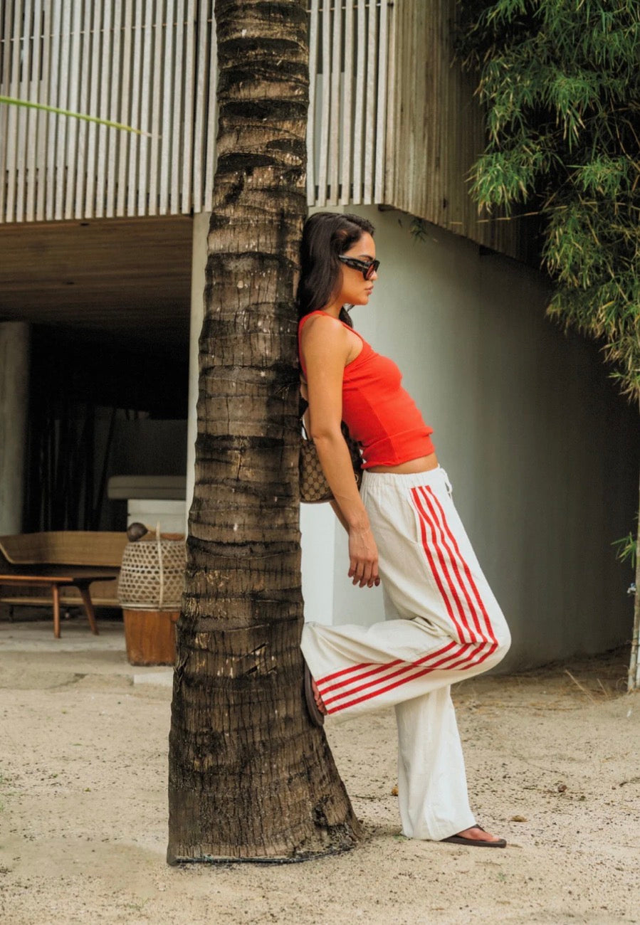 Chilli Vacay Pant Natural/Red - Araminta James