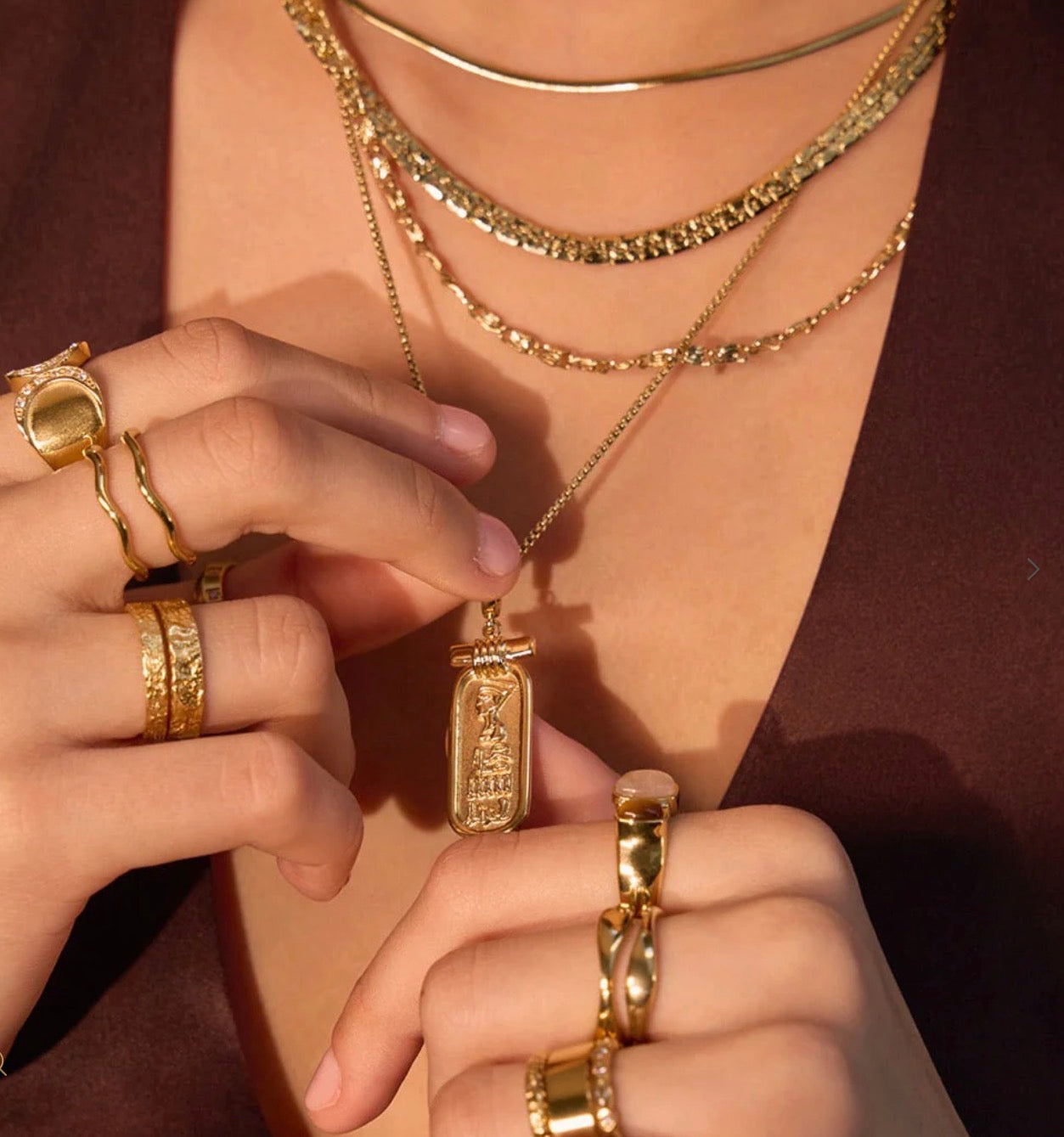 Pharaoh Gold Necklace - Arms of Eve