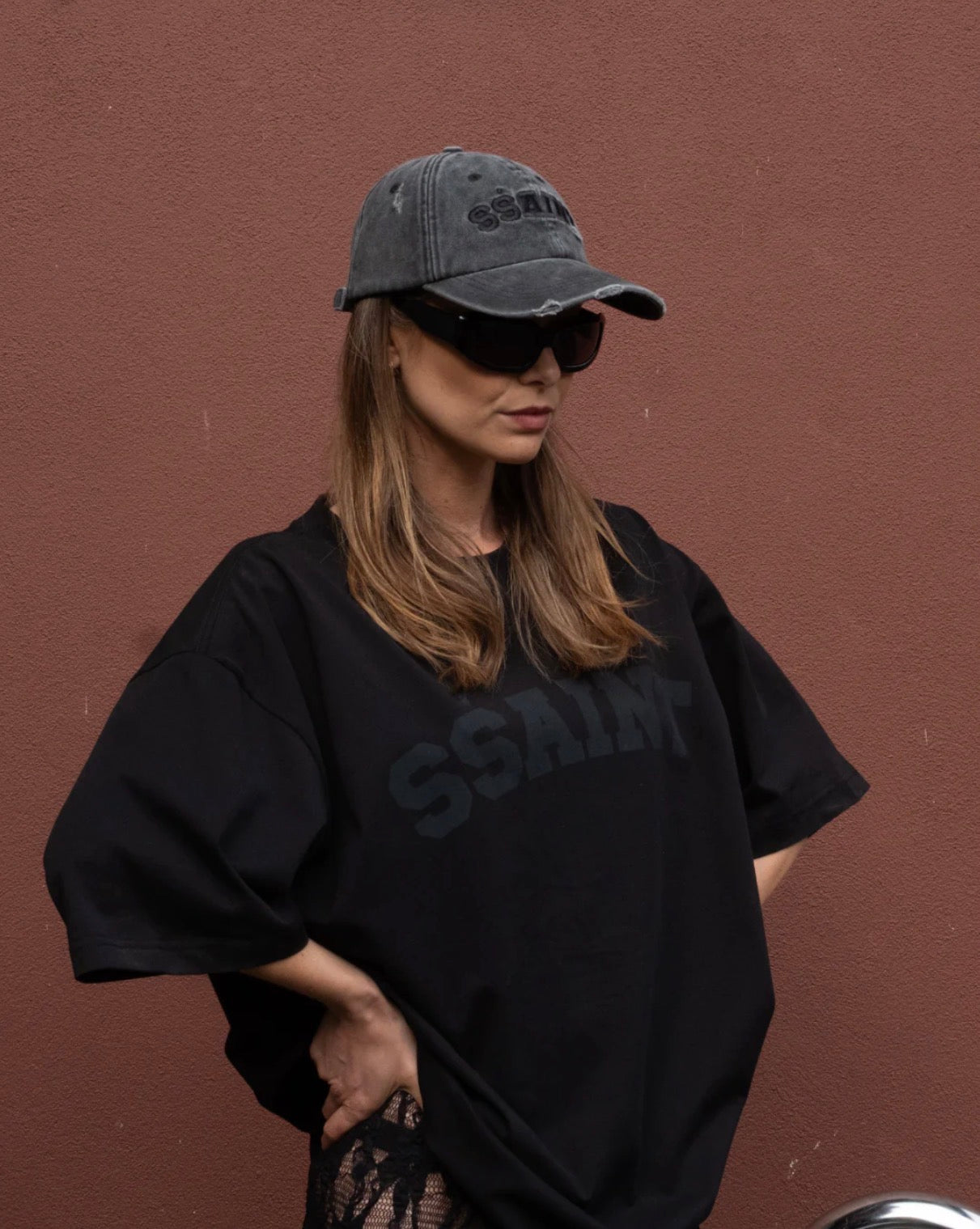 New SSAINT Logo Cap Black Acid