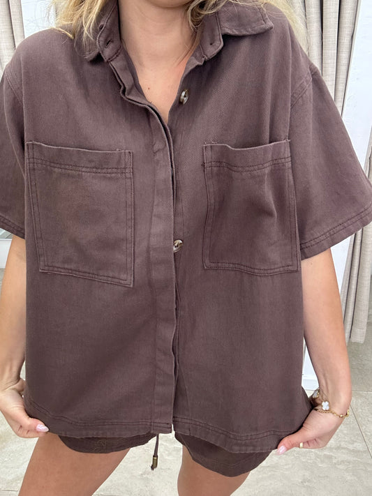By Frankie Choc Denim Set - Shirt