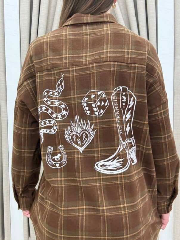 By Frankie Choc Flannel Shacket