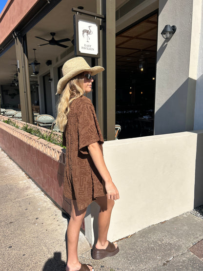 By Frankie Choc Toweling Playsuit