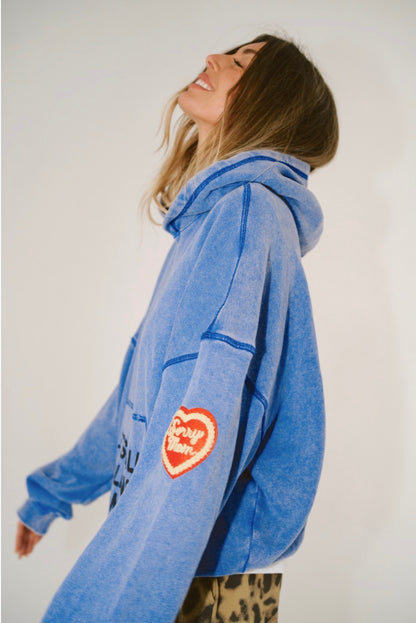 Sorry Mom Hoodie Faded Indigo - Happy Little Mother